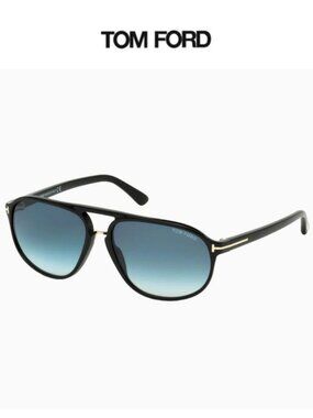 Tom Ford TF447 Jacob Aviator Sunglasses Black w Case